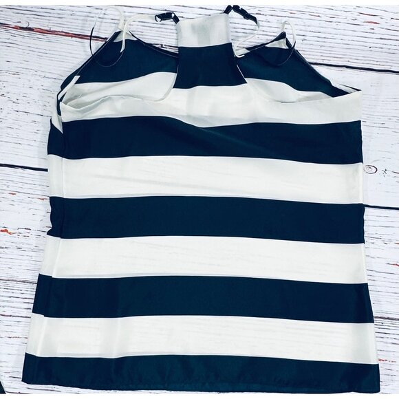 J Crew Outlet Navy & White Striped Sleeveless Halter Top Size 12 Sexy Nautical - Picture 7 of 11